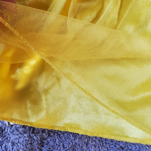 Disney's  Princesses Snow White Toddler Blue and Yellow Glitter Dress Size 4 - Picture 6 of 7